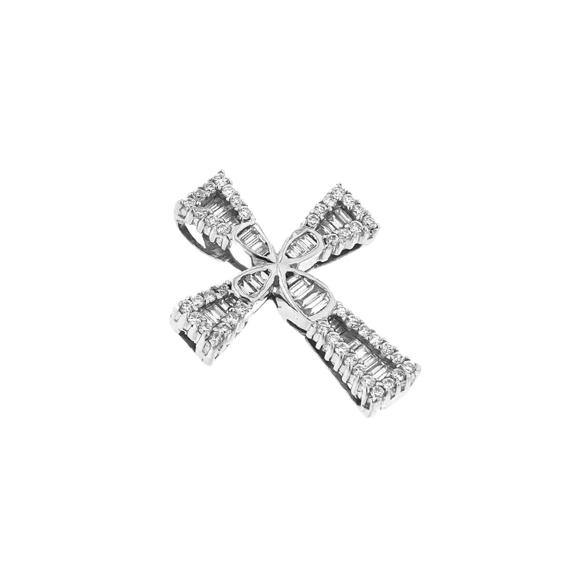 18 Carat White Gold Cross with Diamonds